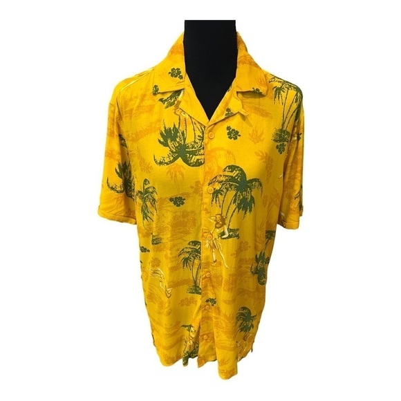Hawaiian Palm Tree Hula Girl Short Sleeve Shirt Small - Picture 1 of 12